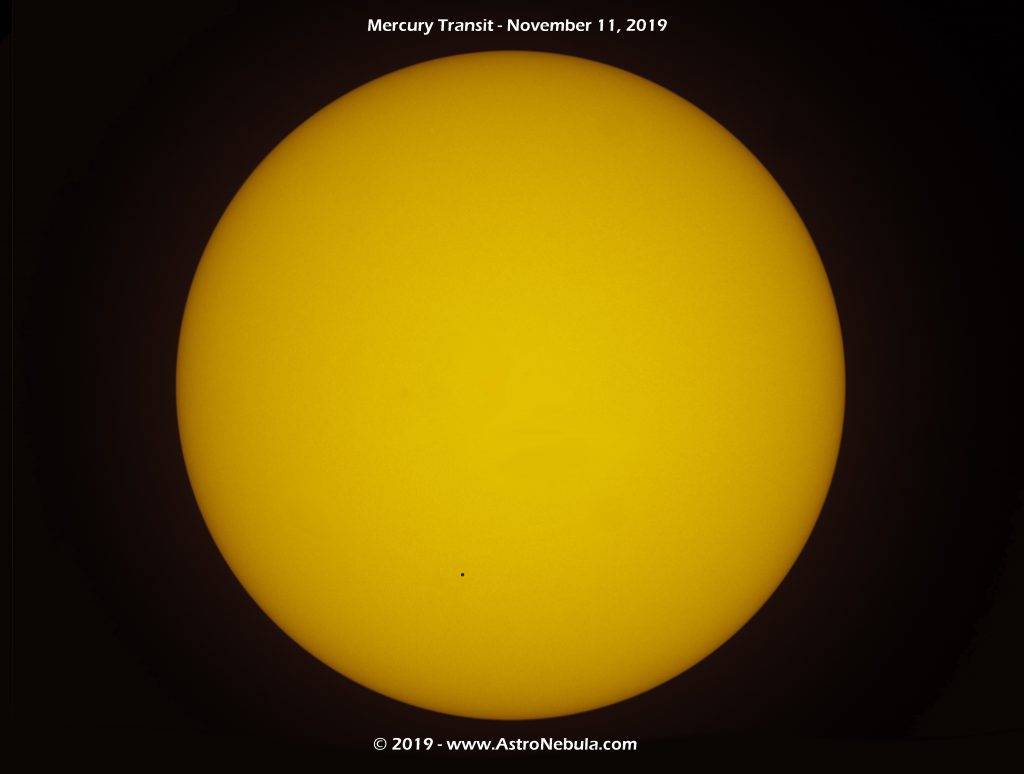 Astro Nebula Astrophotagraphy Mercury Transit Across The Sun November